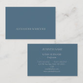 Visitenkarte in Blau-Grau mit weißer Schrift (Vorne/Hinten)