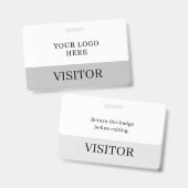 Visitenkarte in Weiß & Grau Horizontal individuell Ausweis (Vorder- & Rückseite)