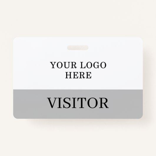 Visitenkarte in Weiß & Grau Horizontal individuell Ausweis (Vorderseite)