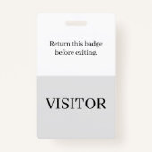 Visitenkarte in Weiß & Grau Vertikal anpassen Ausweis (Rückseite)