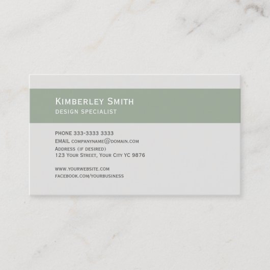 Visitenkarte, Innendesign pastellgrün Visitenkarte (Vorderseite)