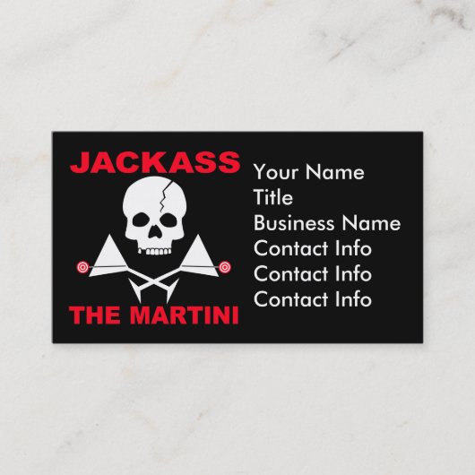 Visitenkarte - JACKASS, der Barkeeper (Vorderseite)