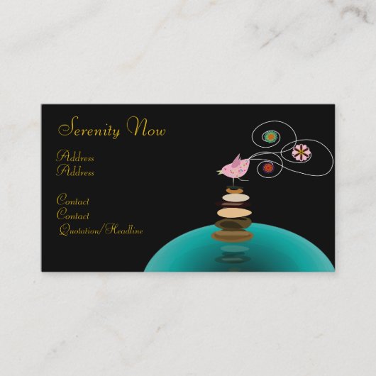 Visitenkarte, jetzt Ruhe Visitenkarte (Vorderseite)