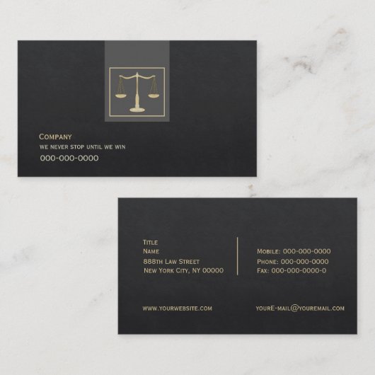 Visitenkarte "Justiz" (Vorne/Hinten)