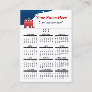 Visitenkarte-Kalender-Elefant-Republikaner 2015 Visitenkarte