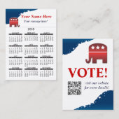 Visitenkarte-Kalender-Elefant-Republikaner 2015 Visitenkarte (Vorne/Hinten)