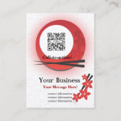 Visitenkarte-Kalender-japanisches Restaurant Visitenkarte (Rückseite)