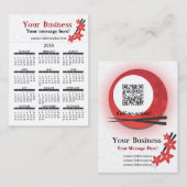 Visitenkarte-Kalender-japanisches Restaurant Visitenkarte (Vorne/Hinten)