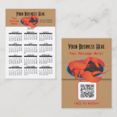 Visitenkarte-Kalender-Meeresfrüchte-Restaurant Visitenkarte (Vorne/Hinten)