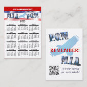 Visitenkarte-Kalender MIA KRIEGSGEFANGEN 2015 Visitenkarte (Vorne/Hinten)