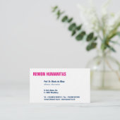 Visitenkarte klar und (Stehend Vorderseite)