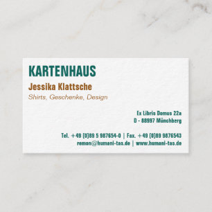 Visitenkarte klar und deutlich