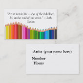 Visitenkarte/Künstler Visitenkarte (Vorne/Hinten)