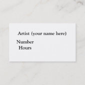 Visitenkarte/Künstler Visitenkarte (Rückseite)