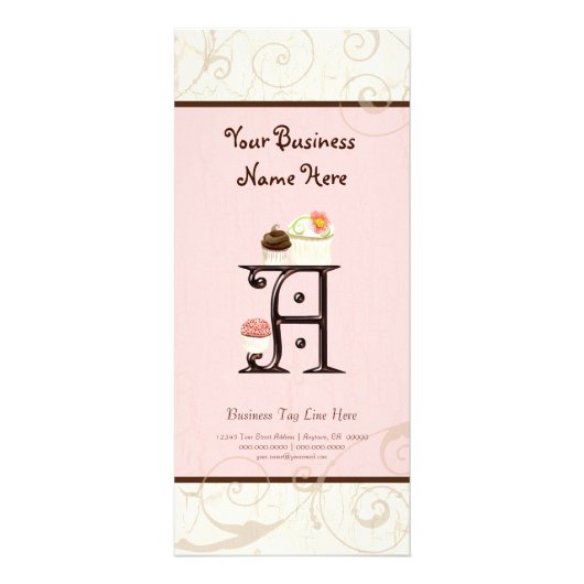 Visitenkarte - Letter A Monogram Dessert Bak Werbekarte (Vorne)