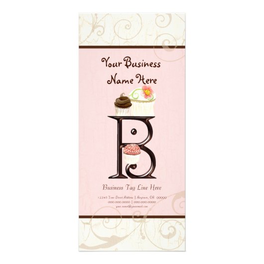 Visitenkarte - Letter B Monogram Dessert Bak Werbekarte (Vorne)