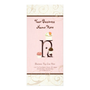 Visitenkarte - Letter N Monogram Dessert Bak Werbekarte