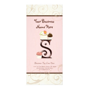 Visitenkarte - Letter S Monogram Dessert Back Werbekarte