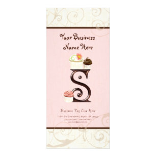 Visitenkarte - Letter S Monogram Dessert Back Werbekarte