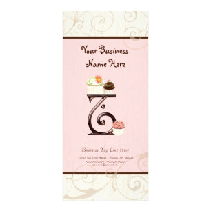 Visitenkarte - Letter T Monogram Dessert Bak Werbekarte