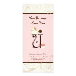Visitenkarte - Letter U Monogram Dessert Bak Werbekarte