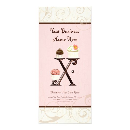 Visitenkarte - Letter X Monogram Dessert Bak Werbekarte (Vorne)
