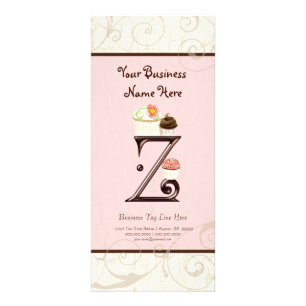 Visitenkarte - Letter Z Monogram Dessert Bak Werbekarte