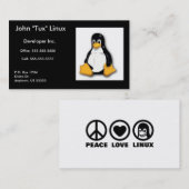 Visitenkarte Linuxs Tux (Vorne/Hinten)