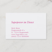 Visitenkarte Magenta Pink Weiß (Rückseite)