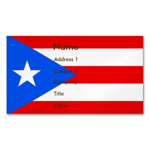 Visitenkarte-Magnet mit Flagge von Puerto Rico Magnetische Visitenkarte