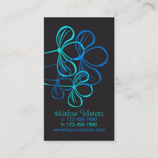 Visitenkarte, Mama-Karten-helles Blau auf Telefonnummerkarte (Vorderseite)