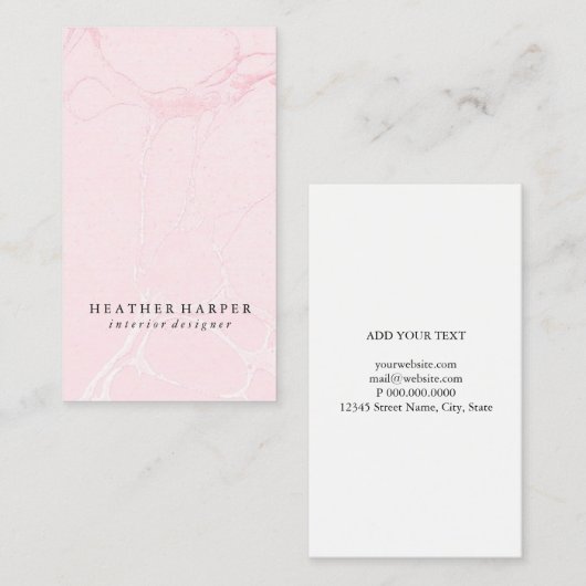 Visitenkarte - Marmorrosa (Vorne/Hinten)