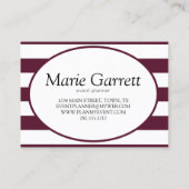 Visitenkarte | Maroon Classic Stripes (Rückseite)