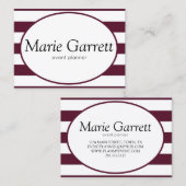Visitenkarte | Maroon Classic Stripes (Vorne/Hinten)