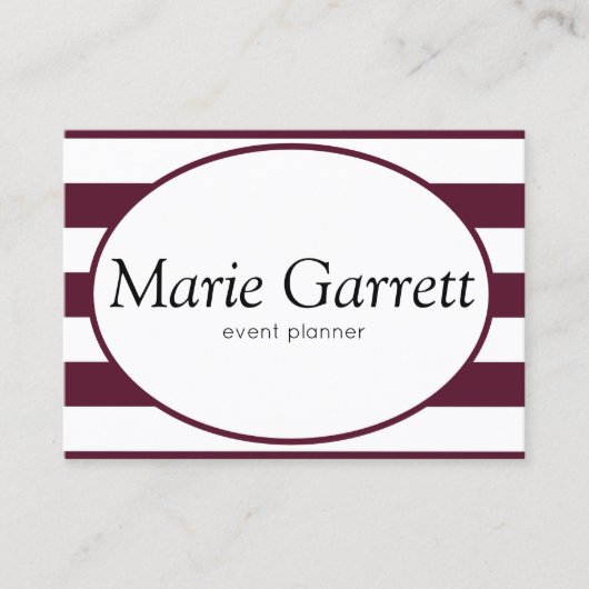 Visitenkarte | Maroon Classic Stripes (Vorderseite)