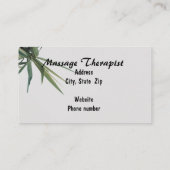 Visitenkarte "Massage Therapist" (Rückseite)