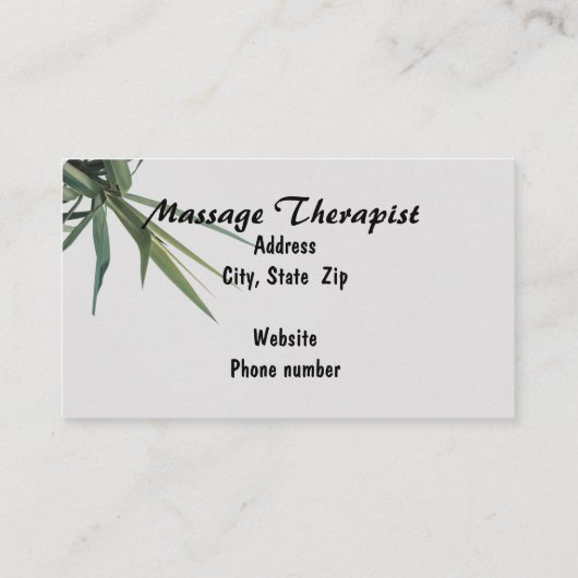 Visitenkarte "Massage Therapist" (Rückseite)