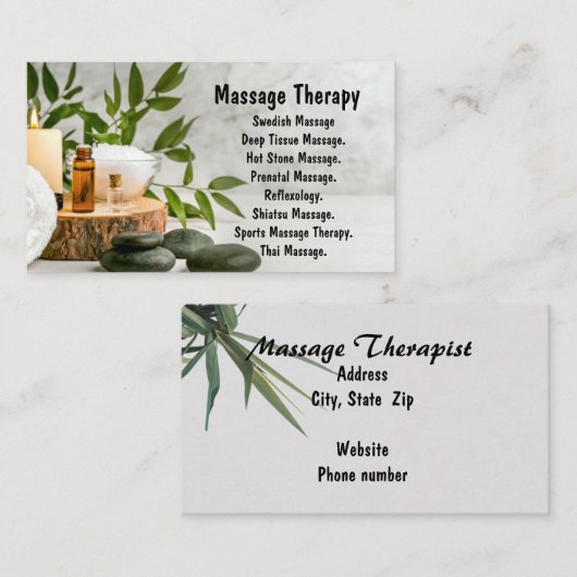 Visitenkarte "Massage Therapist" (Vorne/Hinten)