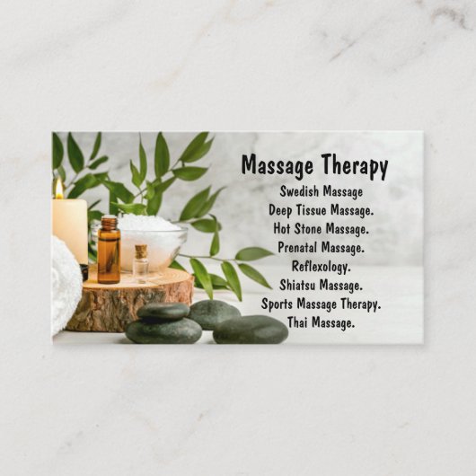 Visitenkarte "Massage Therapist" (Vorderseite)