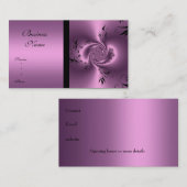 Visitenkarte Mauve & Black Floral Abstrakt (Vorne/Hinten)