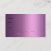 Visitenkarte Mauve & Black Floral Abstrakt (Rückseite)