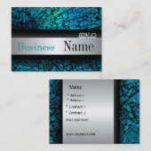 Visitenkarte Metal Look Silver Black Grunge (Vorne/Hinten)