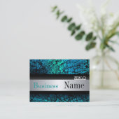 Visitenkarte Metal Look Silver Black Grunge (Stehend Vorderseite)