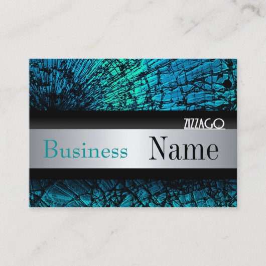 Visitenkarte Metal Look Silver Black Grunge (Vorderseite)