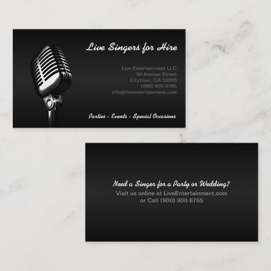 Visitenkarte "Mikrofon" (Vorne/Hinten)