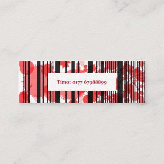 Visitenkarte Mini rot schwarz (Vorderseite)