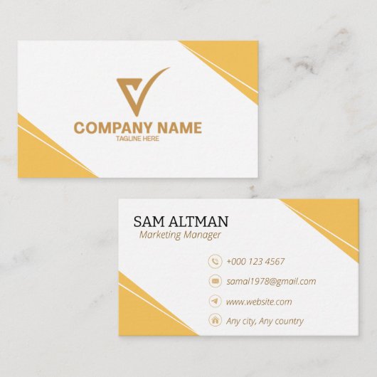 Visitenkarte | Minimal Luxus Eigenname & Logo (Vorne/Hinten)