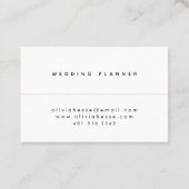 Visitenkarte Minimal Pink White Business Card (Rückseite)