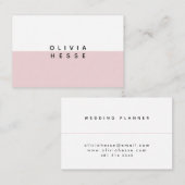 Visitenkarte Minimal Pink White Business Card (Vorne/Hinten)