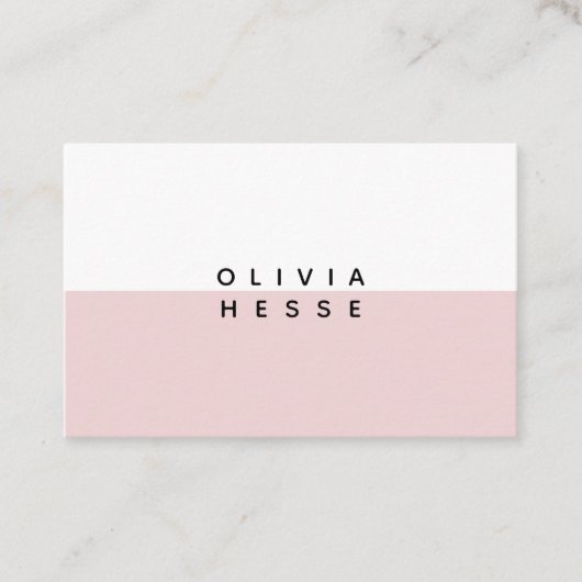 Visitenkarte Minimal Pink White Business Card (Vorderseite)